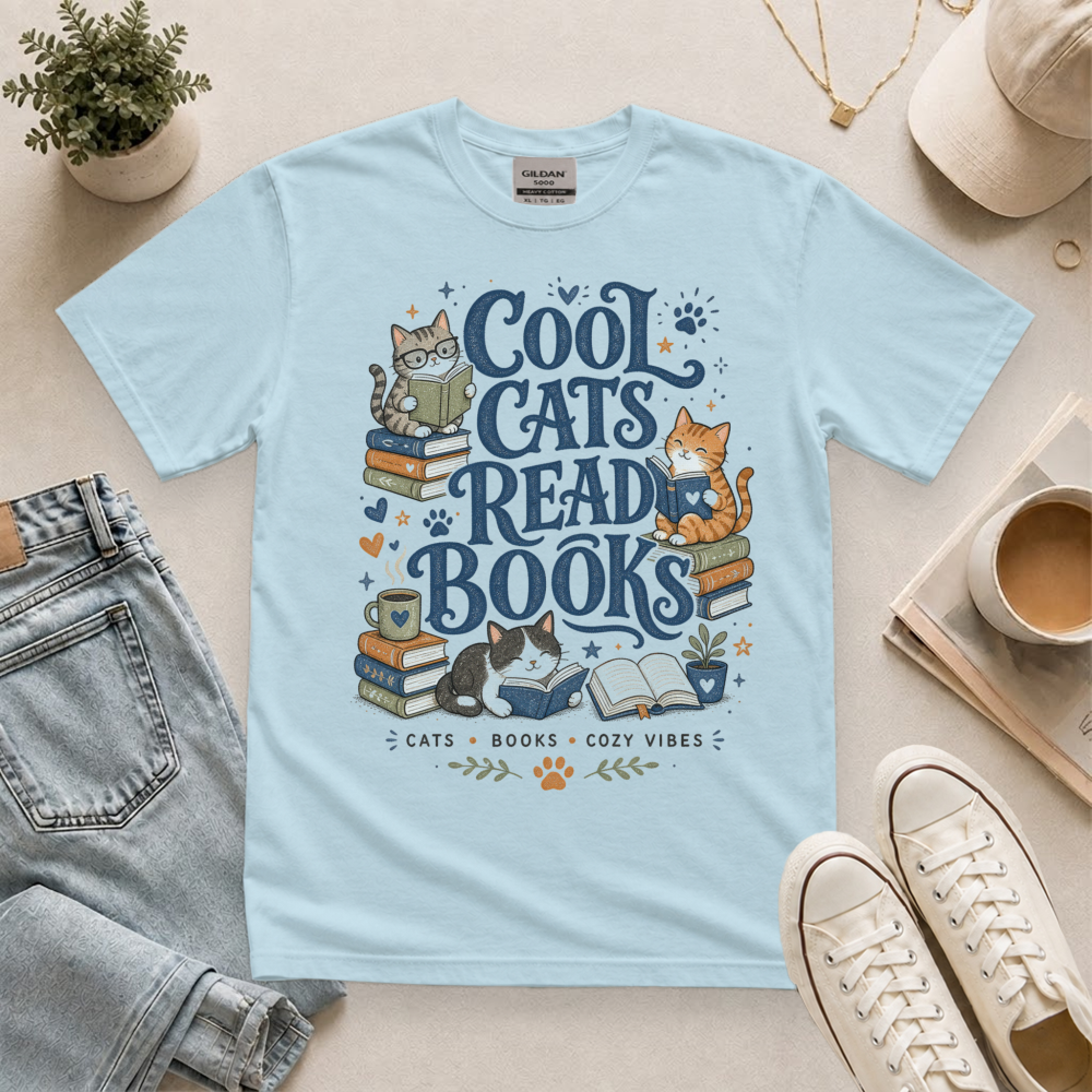 Cool Cats Read Books T-Shirt