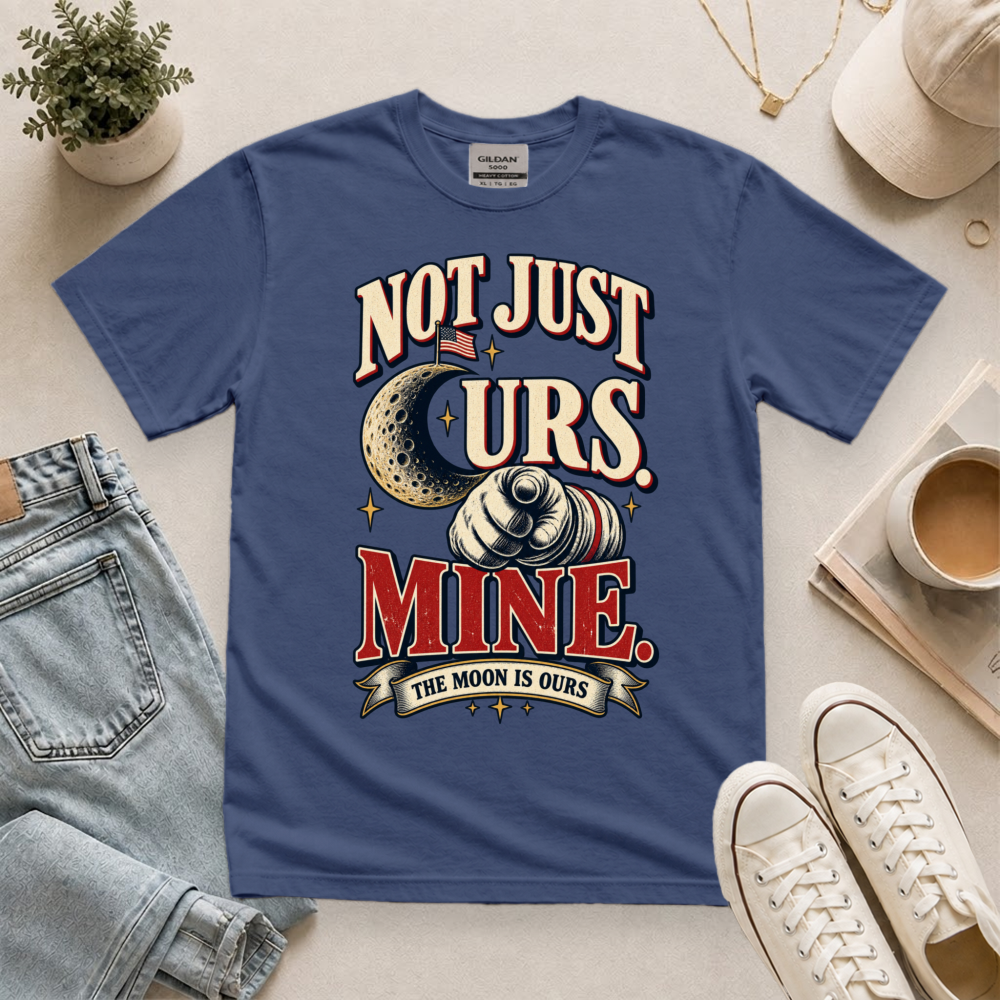 The Moon Is Ours Editorial Cartoon T-Shirt