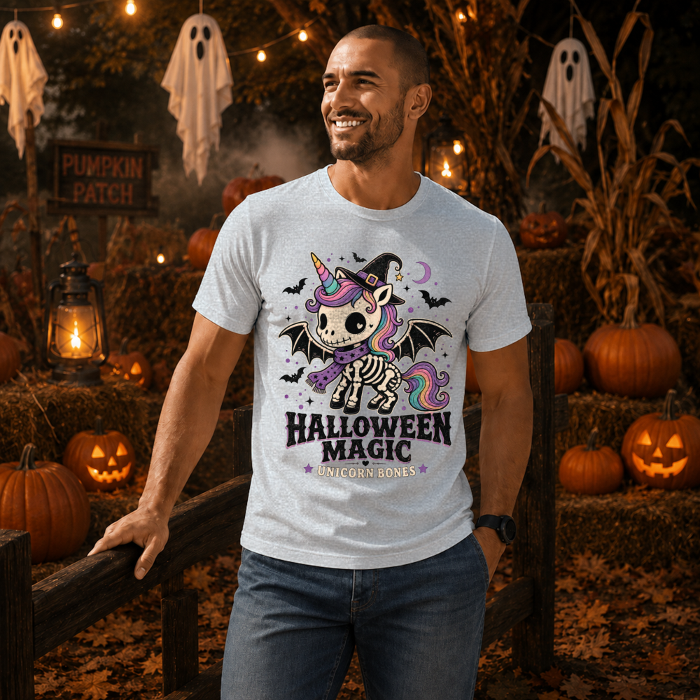 Halloween Magic Bone Unicorn T-Shirt