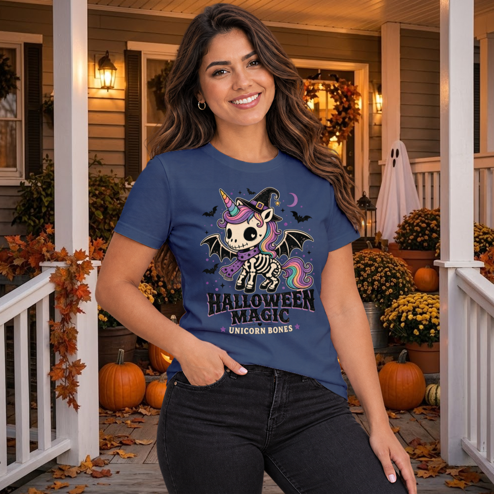 Halloween Magic Bone Unicorn T-Shirt