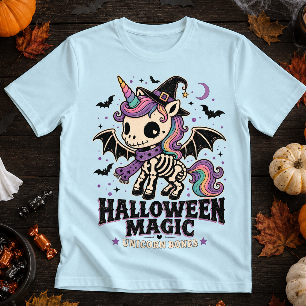 Halloween Magic Bone Unicorn T-Shirt