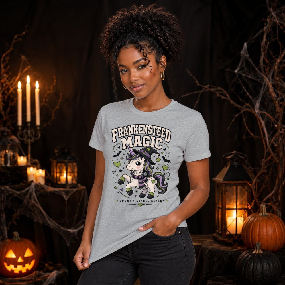 Frankensteed Magic Witch Hat Unicorn T-Shirt