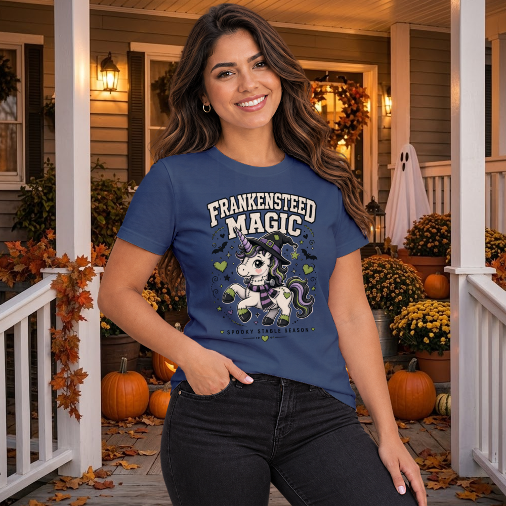 Frankensteed Magic Witch Hat Unicorn T-Shirt