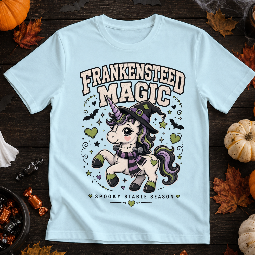 Frankensteed Magic Witch Hat Unicorn T-Shirt