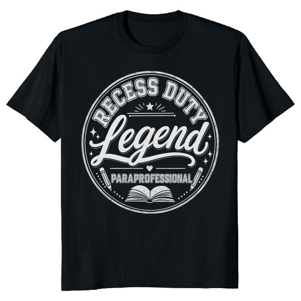 Recess Duty Legend Paraprofessional Retro Badge T-Shirt