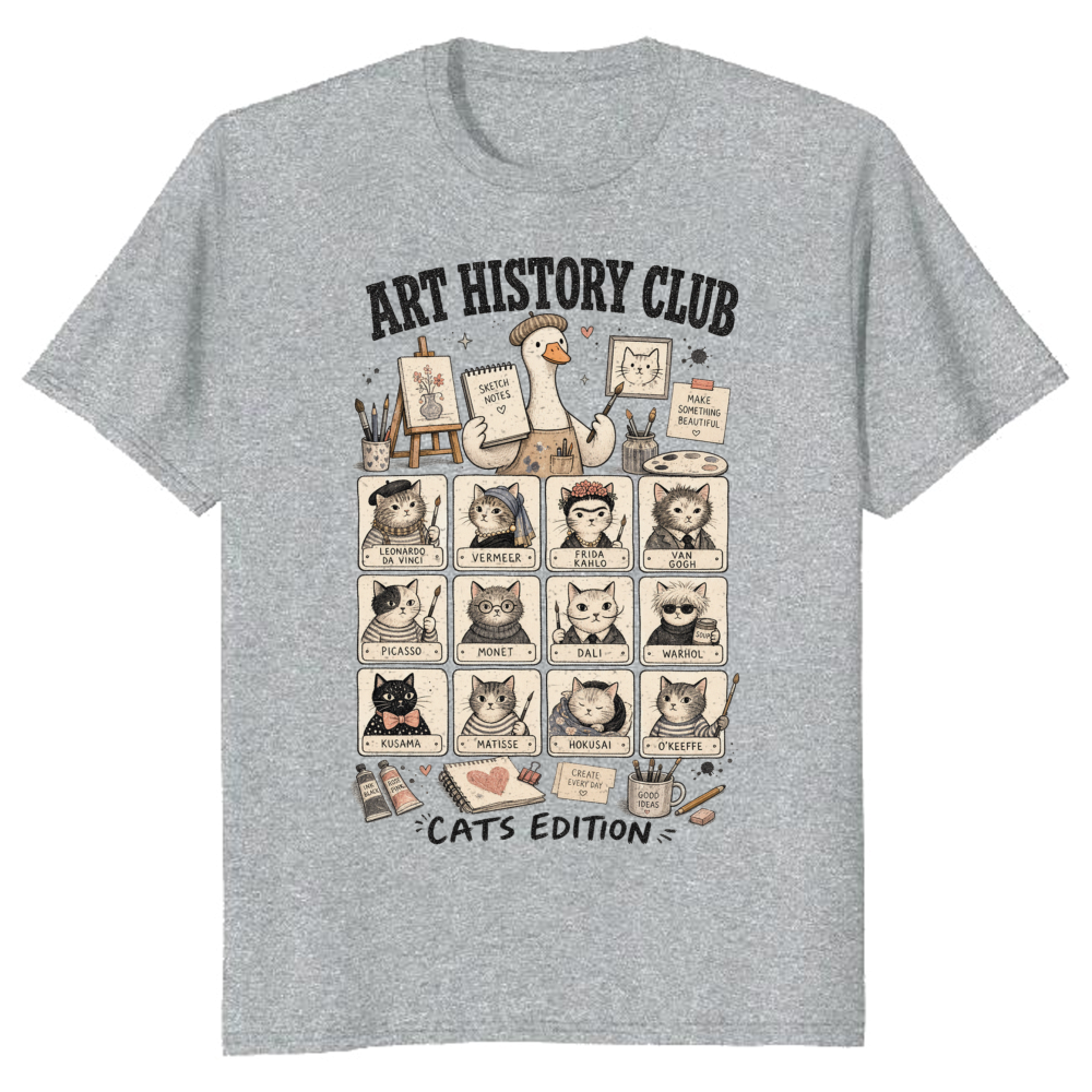 Art Teacher Crew with Cats and Sketchbook Goose G5000 T-Shirt
