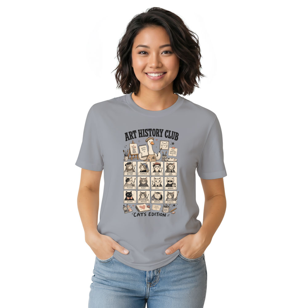Art Teacher Crew with Cats and Sketchbook Goose G5000 T-Shirt