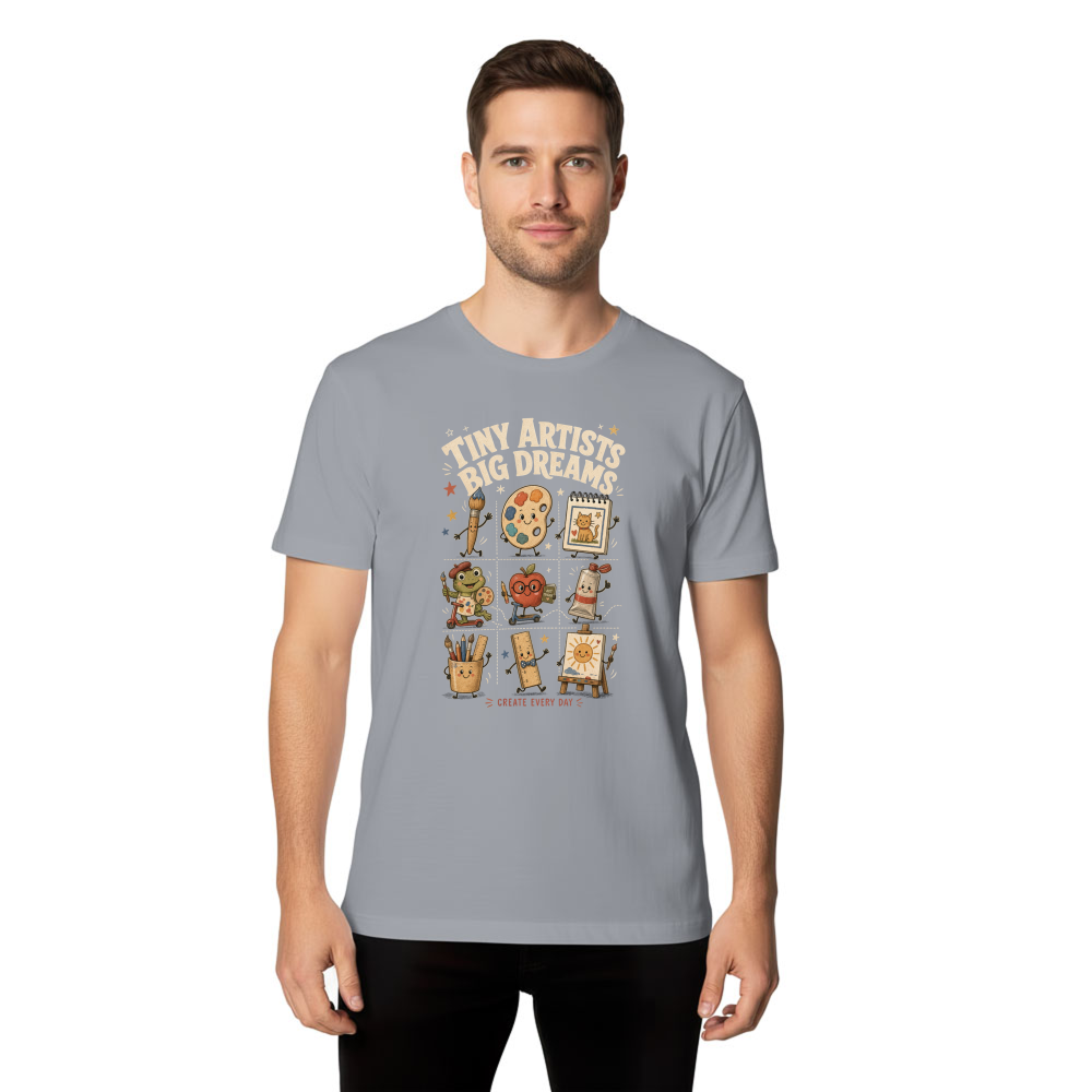 Tiny Artists Big Dreams Art Teacher Crew with Palette T-Shirt