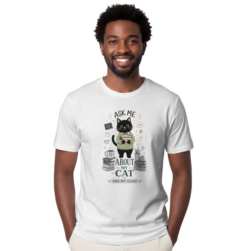 Ask Me About My Cat And My Class Bookish Cat T-Shirt