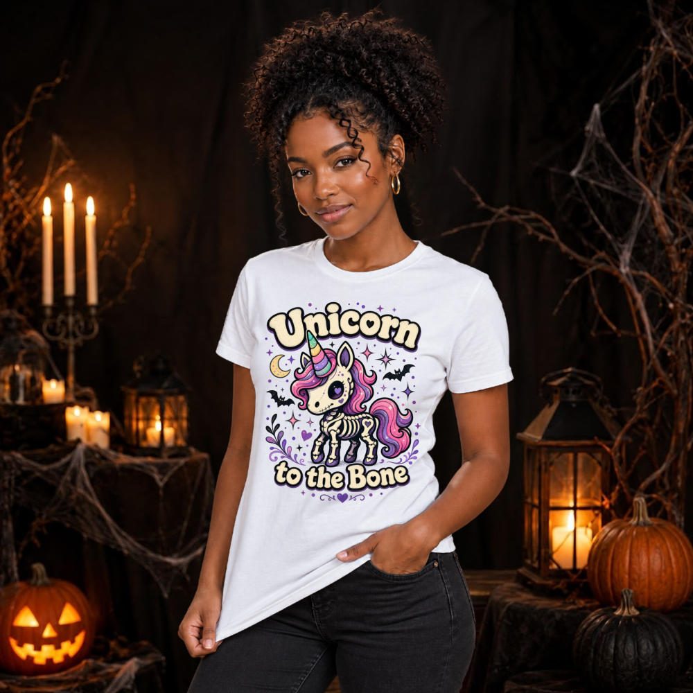 Unicorn to the Bone Chibi Skeleton Unicorn T-Shirt