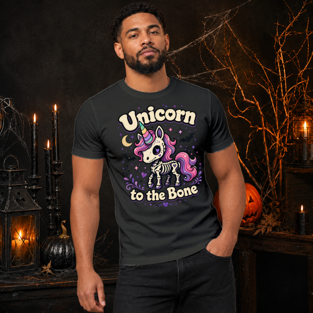 Unicorn to the Bone Chibi Skeleton Unicorn T-Shirt