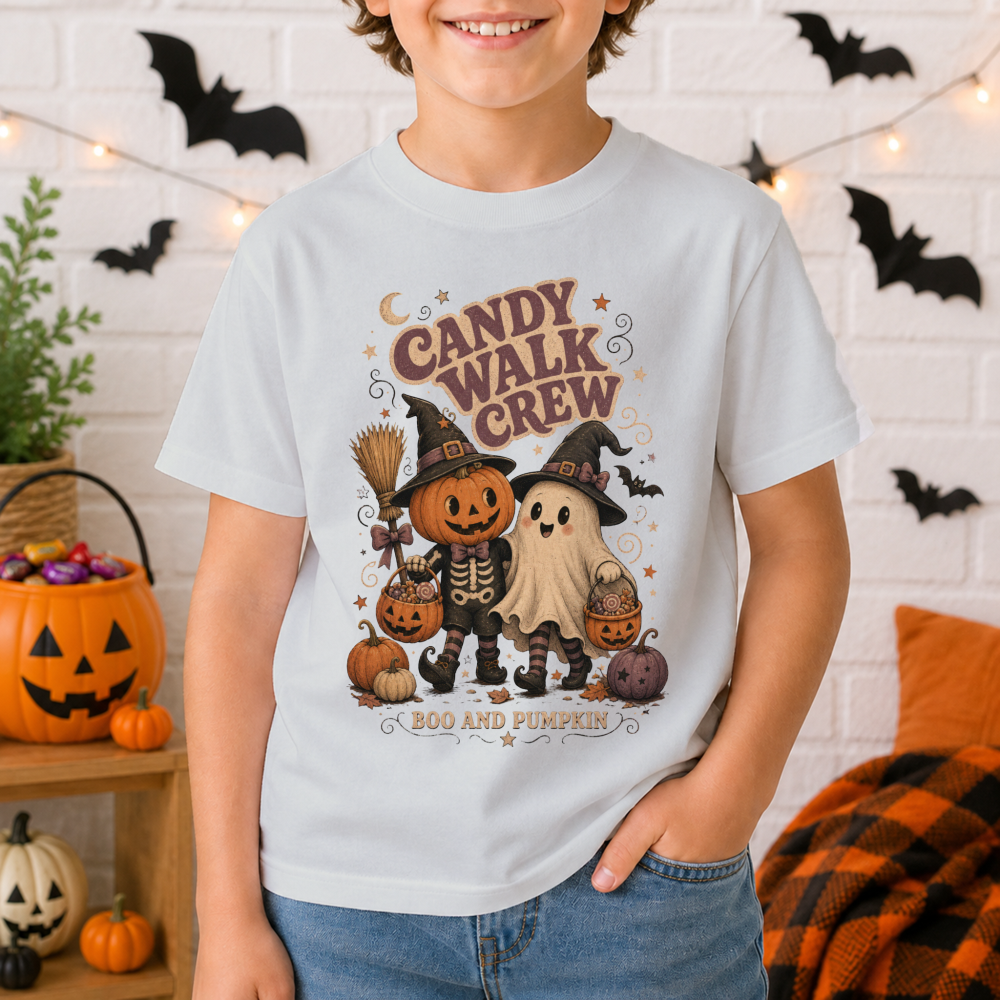 Candy Walk Crew Vintage Ghost Youth T-Shirt