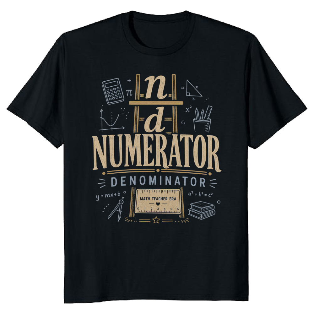 Math Teacher Era Typography T-Shirt