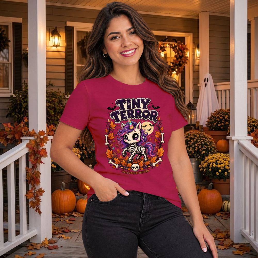 Tiny Terror Skeleton Unicorn T-Shirt