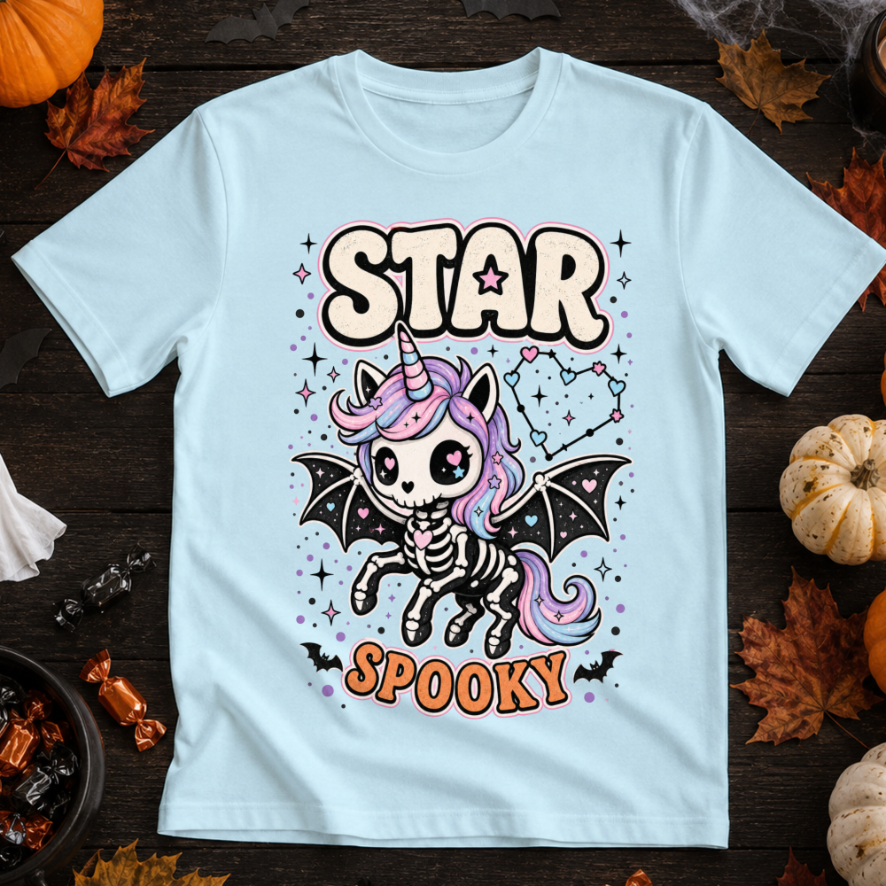 Star Spooky Skeleton Unicorn T-Shirt