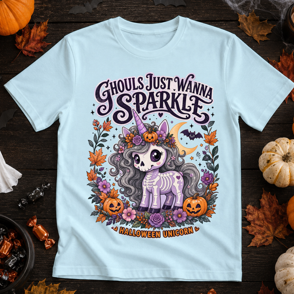 Halloween Skeleton Unicorn T-Shirt