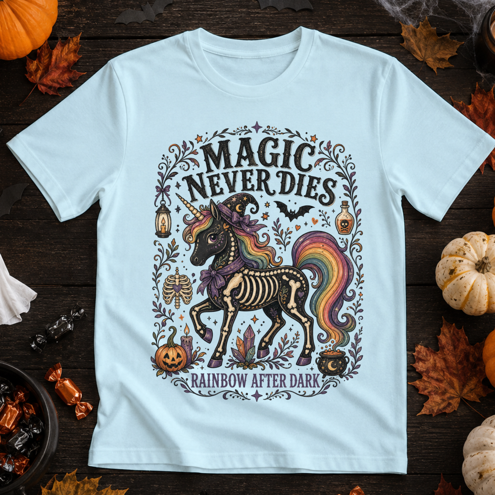 Magic Never Dies Skeleton Unicorn T-Shirt