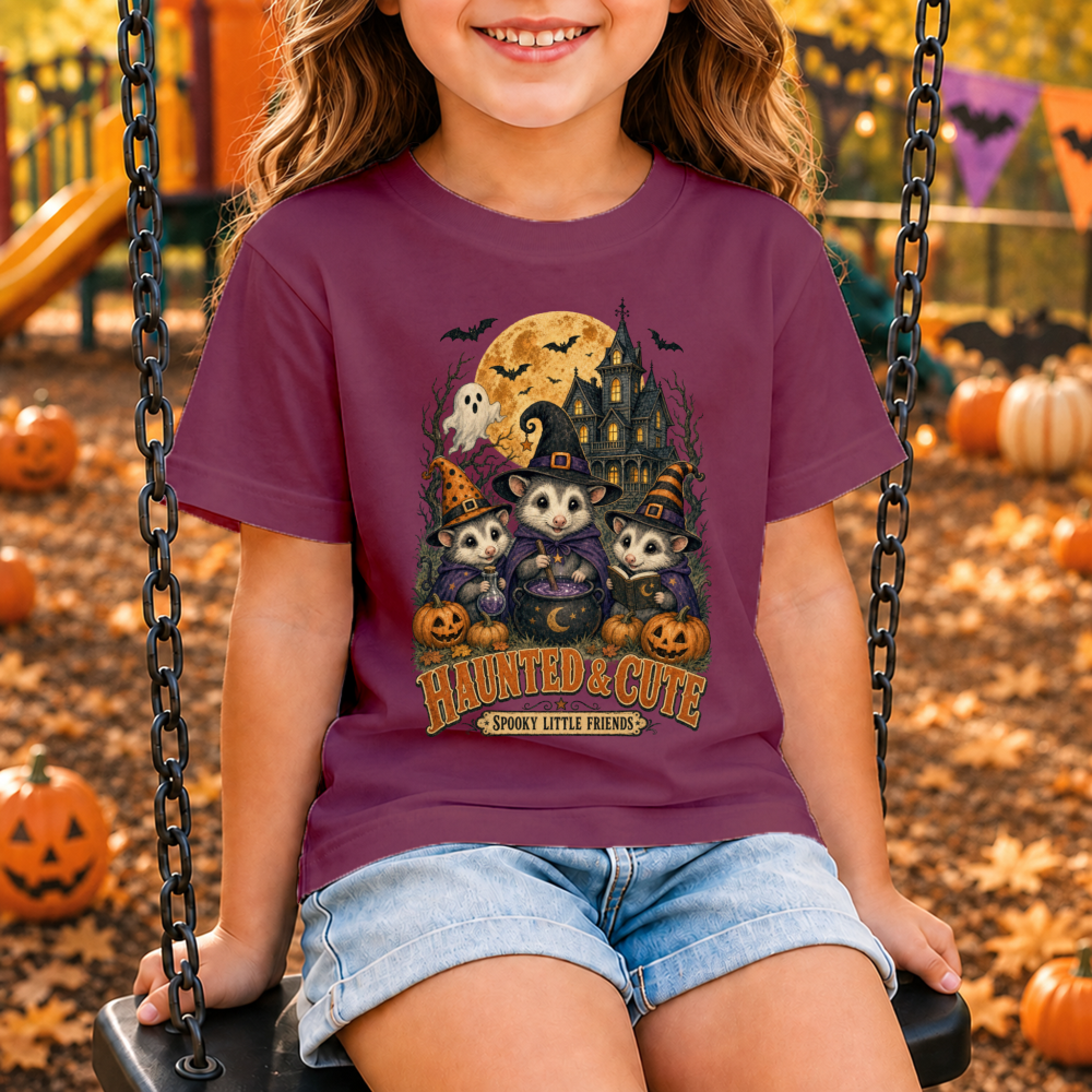 Vintage Halloween Witch Critters Youth T-Shirt
