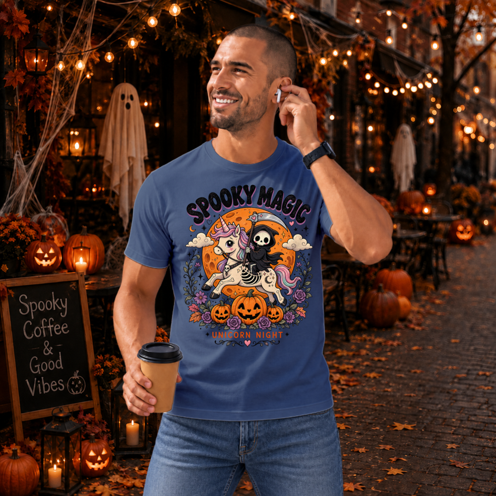 Spooky Magic Reaper Unicorn T-Shirt