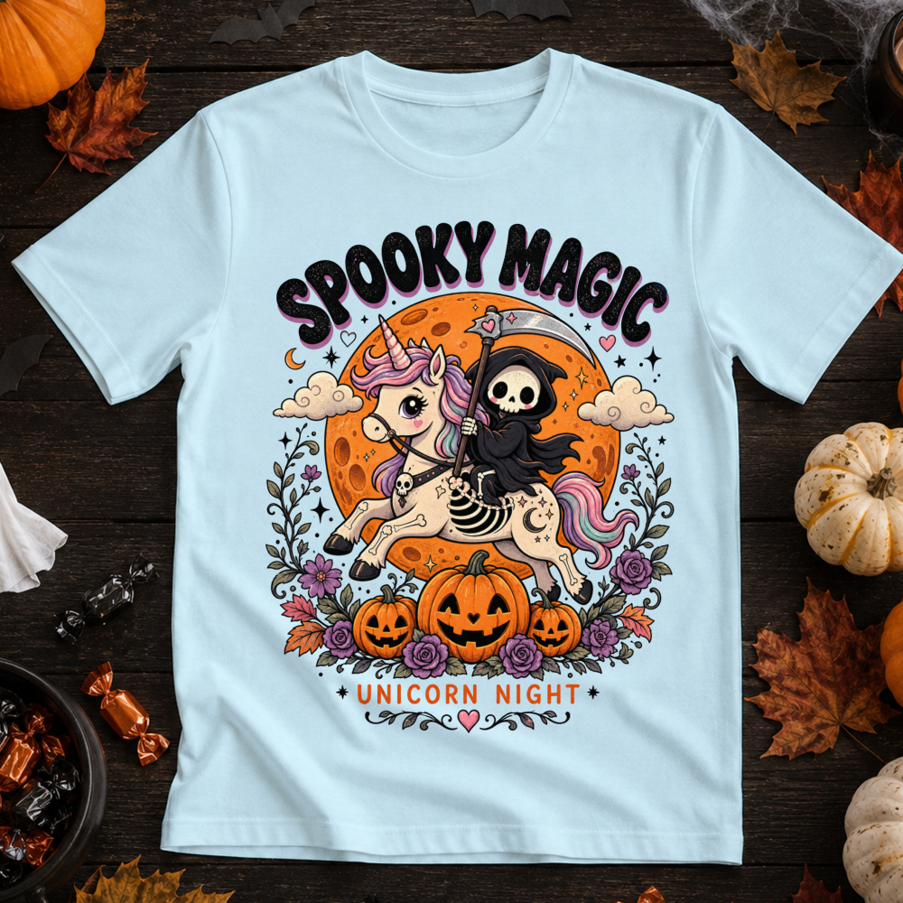 Spooky Magic Reaper Unicorn T-Shirt