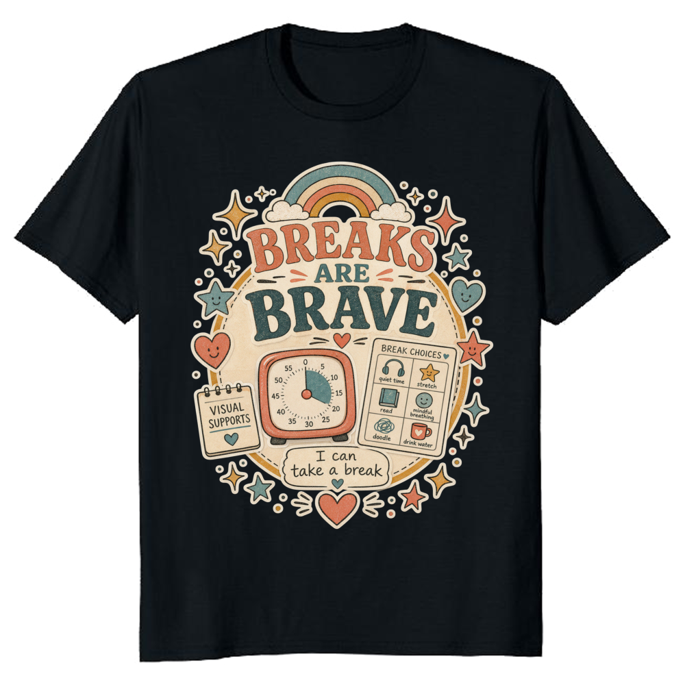 Breaks Are Brave Hand-Drawn Badge T-Shirt