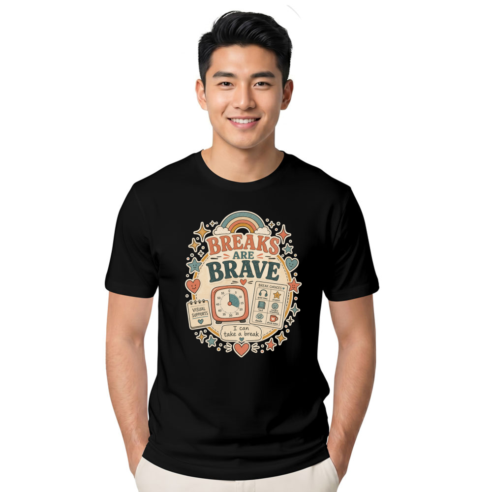 Breaks Are Brave Hand-Drawn Badge T-Shirt