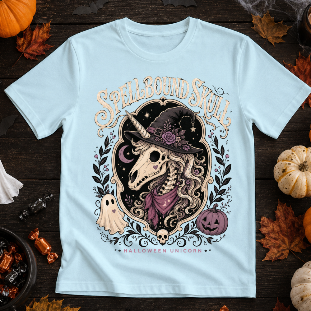 Spellbound Skull Witch Unicorn T-Shirt