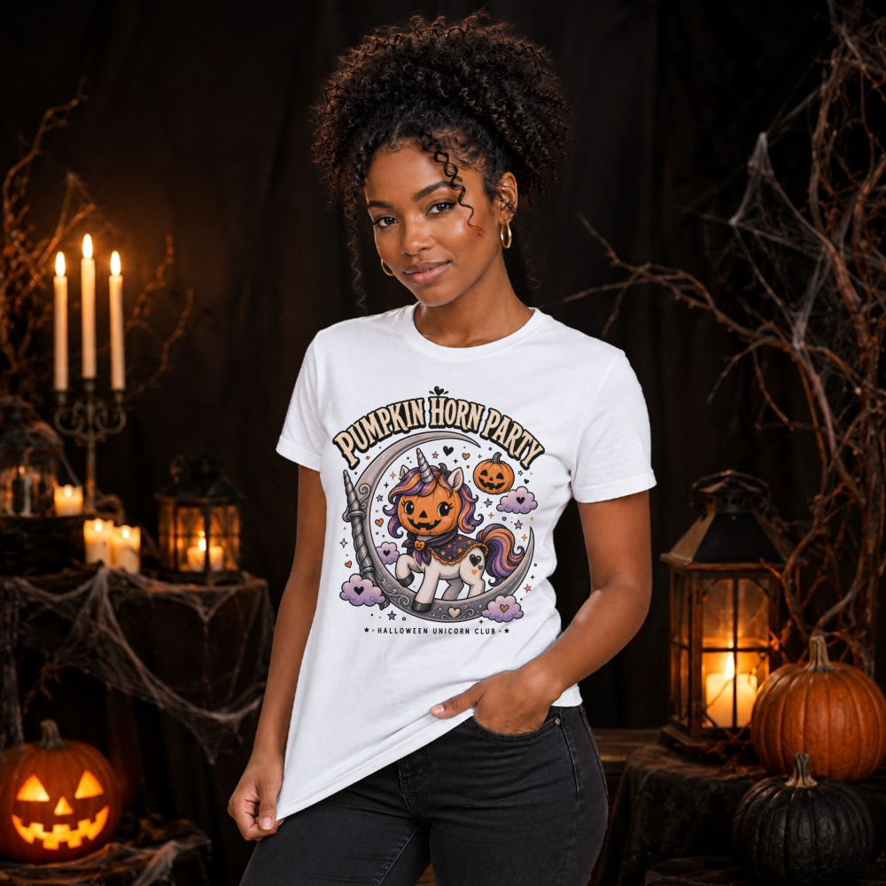 Spooky Cute Pumpkin Unicorn T-Shirt