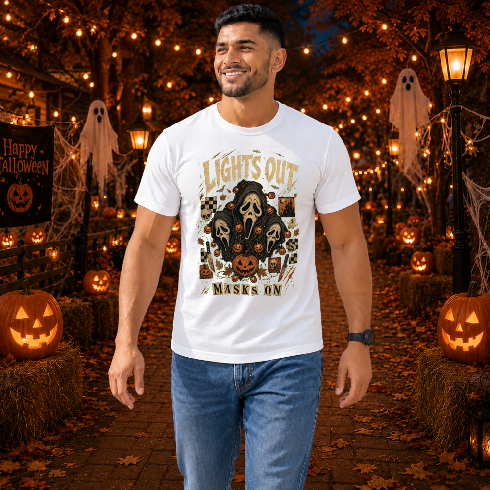 Lights Out Masks On Vintage Mask T-Shirt