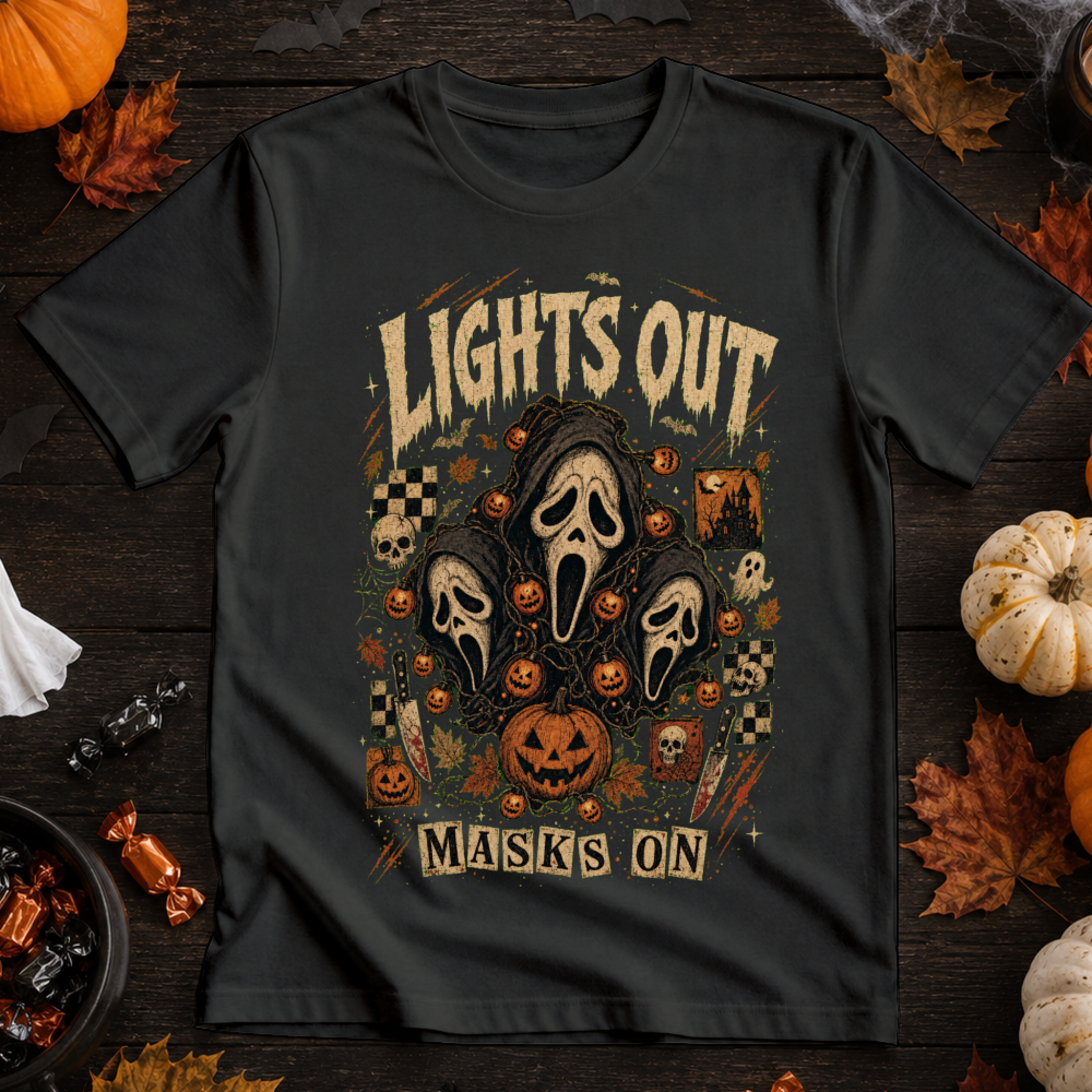 Lights Out Masks On Vintage Mask T-Shirt