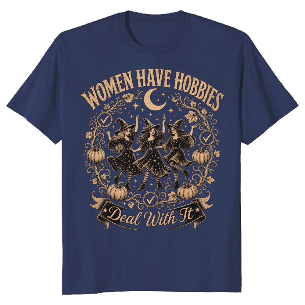 Women Have Hobbies Witch Wreath T-Shirt