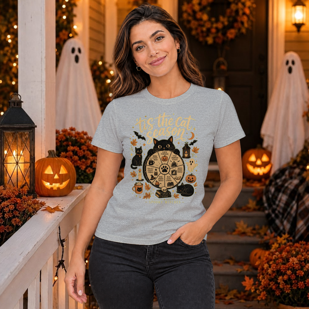 'Tis the Cat Season Black Cat T-Shirt