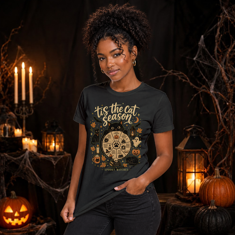 'Tis the Cat Season Black Cat T-Shirt