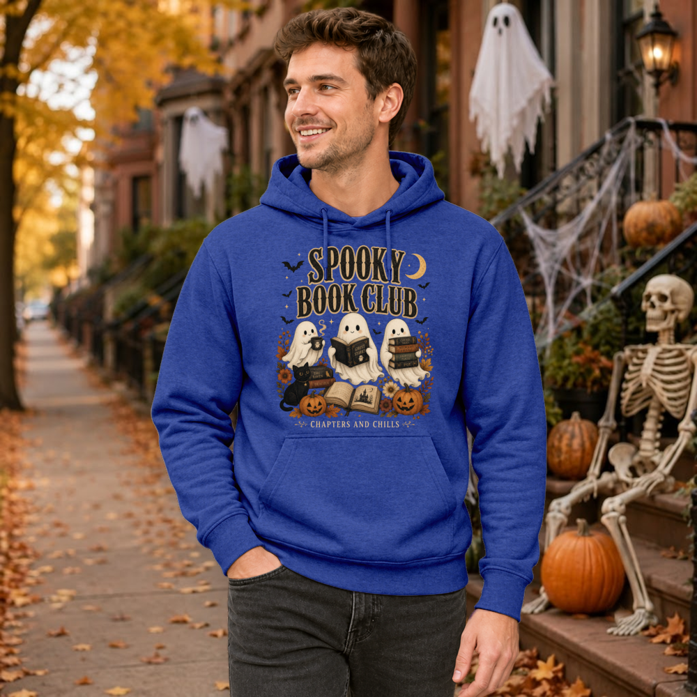 Spooky Book Club Watercolor Ghost Hoodie