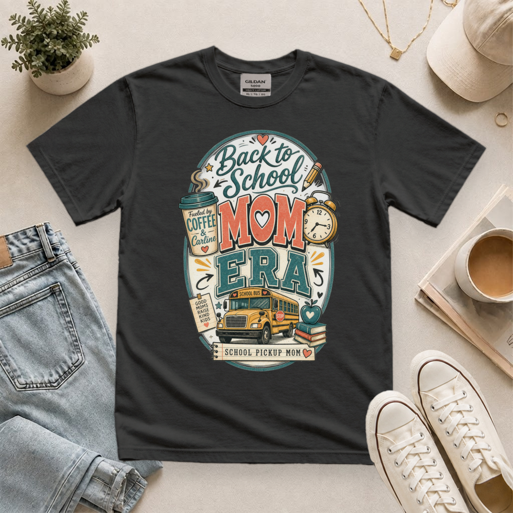 Back To School Mom Era Retro Pencil T-Shirt