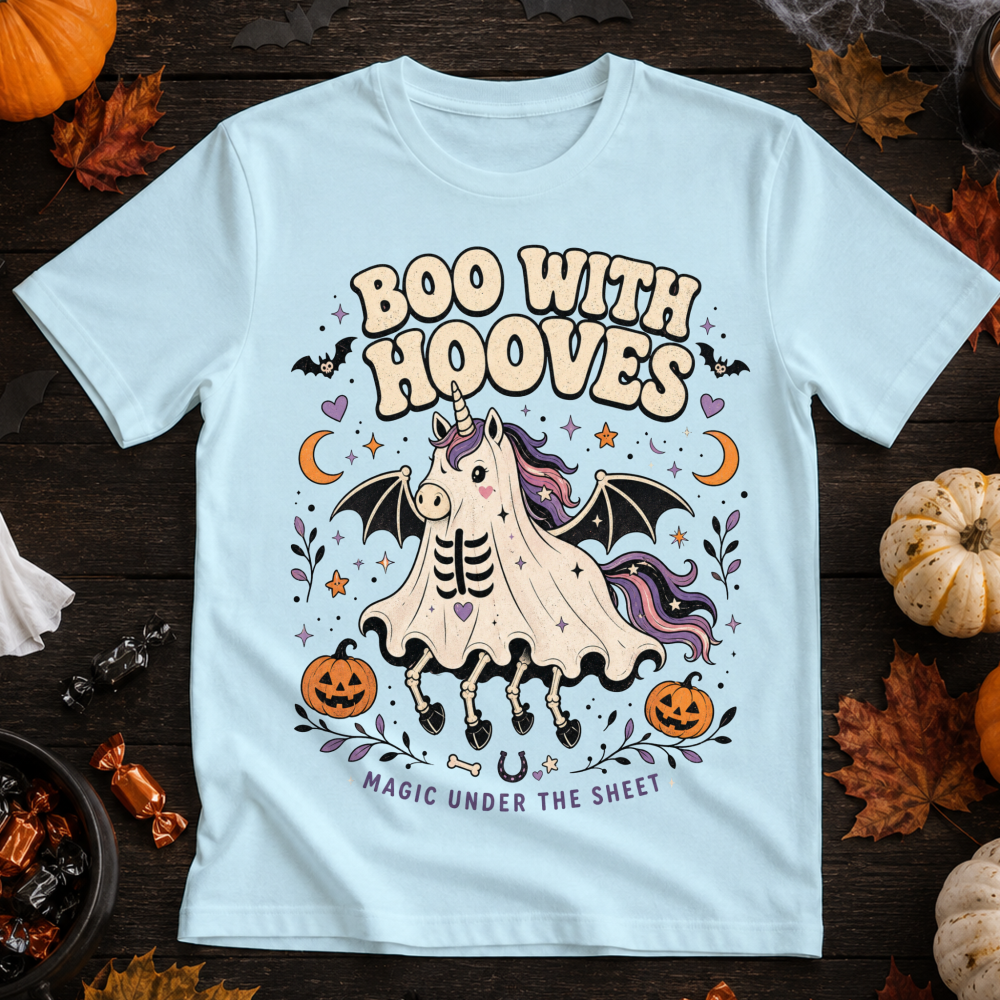 Boo With Hooves Halloween Unicorn T-Shirt