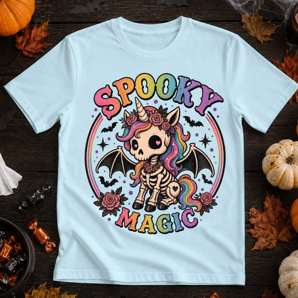 Spooky Magic Skeleton Unicorn T-Shirt
