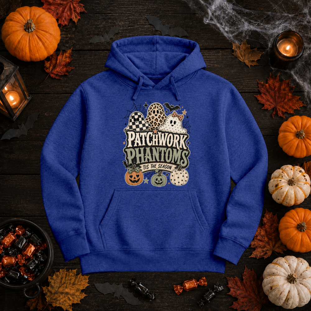 Retro Patchwork Ghost Hoodie