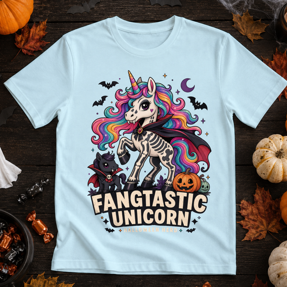 Fangtastic Unicorn Vampire Skeleton T-Shirt