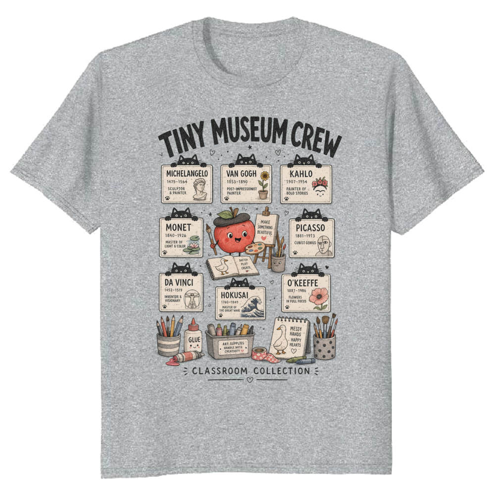Art Teacher Crew Museum Label Chart T-Shirt