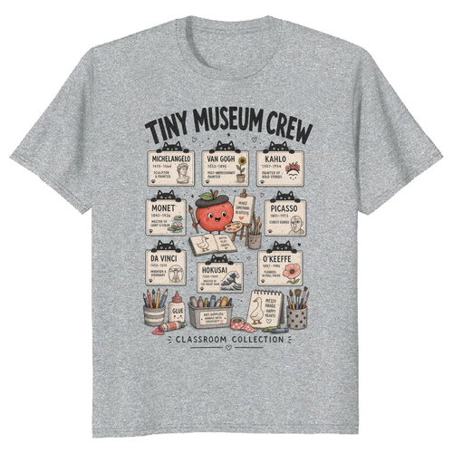 Art Teacher Crew Museum Label Chart T-Shirt
