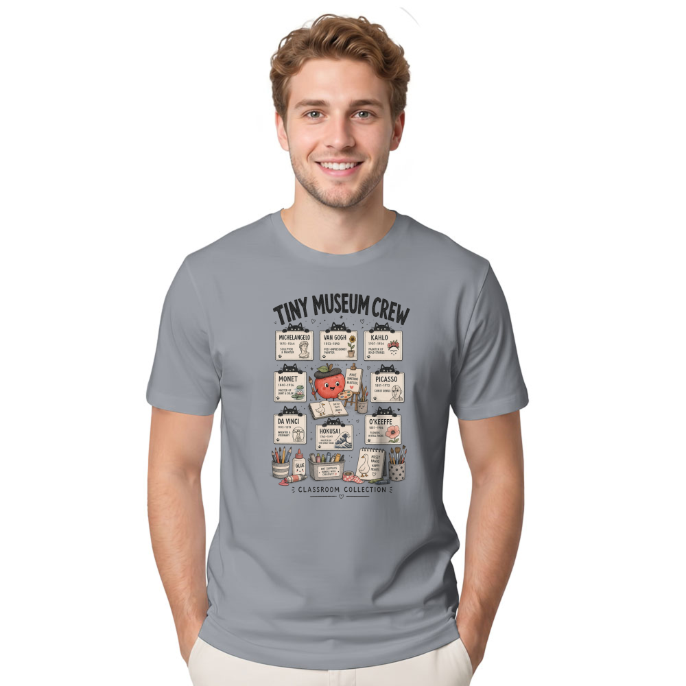 Art Teacher Crew Museum Label Chart T-Shirt
