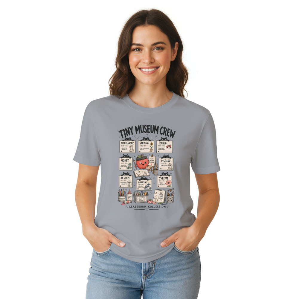 Art Teacher Crew Museum Label Chart T-Shirt