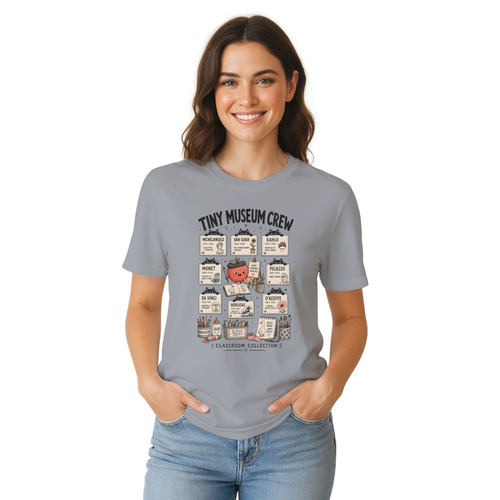 Art Teacher Crew Museum Label Chart T-Shirt