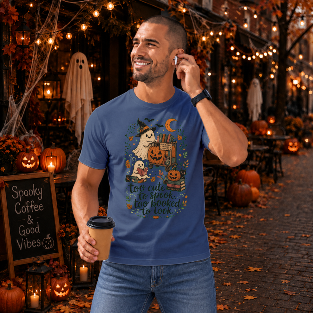Too Cute to Spook, Too Booked to Look Ghost T-Shirt