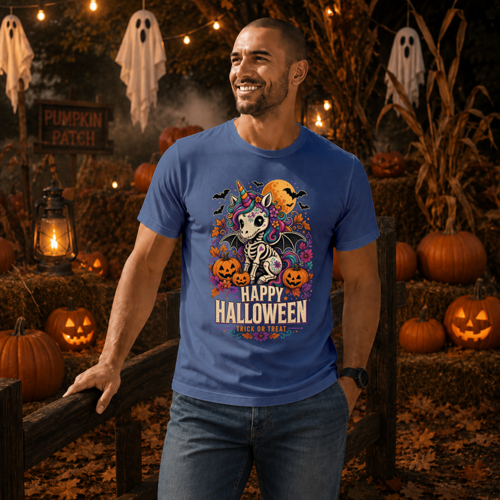 Happy Halloween Skeleton Unicorn T-Shirt