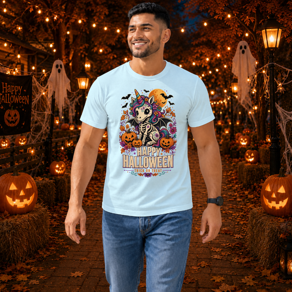 Happy Halloween Skeleton Unicorn T-Shirt