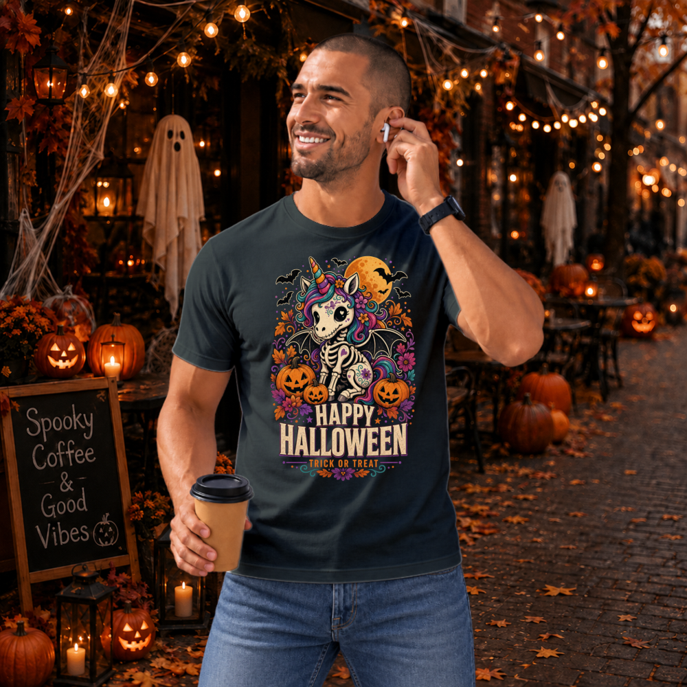 Happy Halloween Skeleton Unicorn T-Shirt