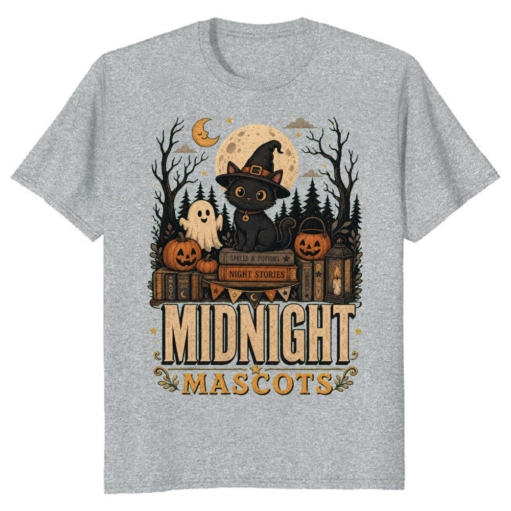 Midnight Mascots Vintage Black Cat T-Shirt