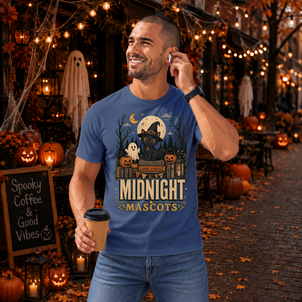Midnight Mascots Vintage Black Cat T-Shirt